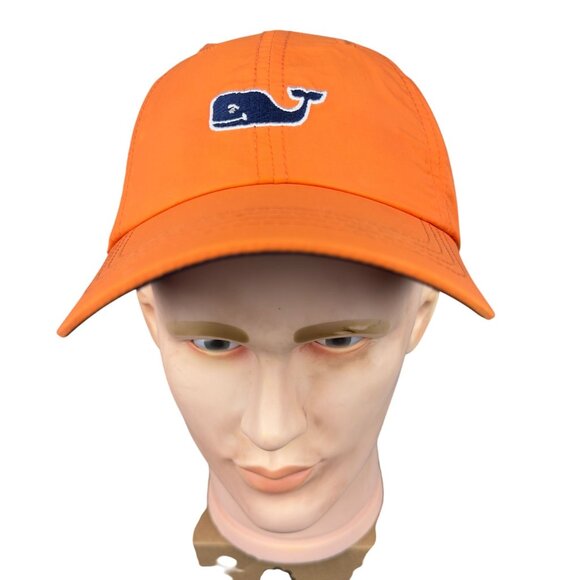 Vineyard Vines Baseball Cap Adults One Size Orange Whale Logo Adjustable - Picture 1 of 12